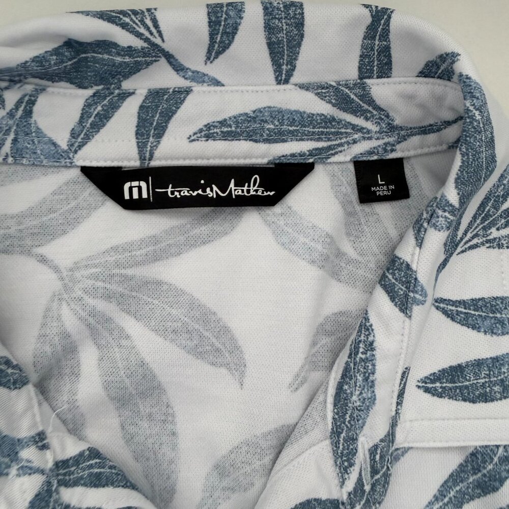 TravisMathew Polo Shirt Mens Large Leaf Print Golf Casual Short Sleeve - Picture 3 of 6